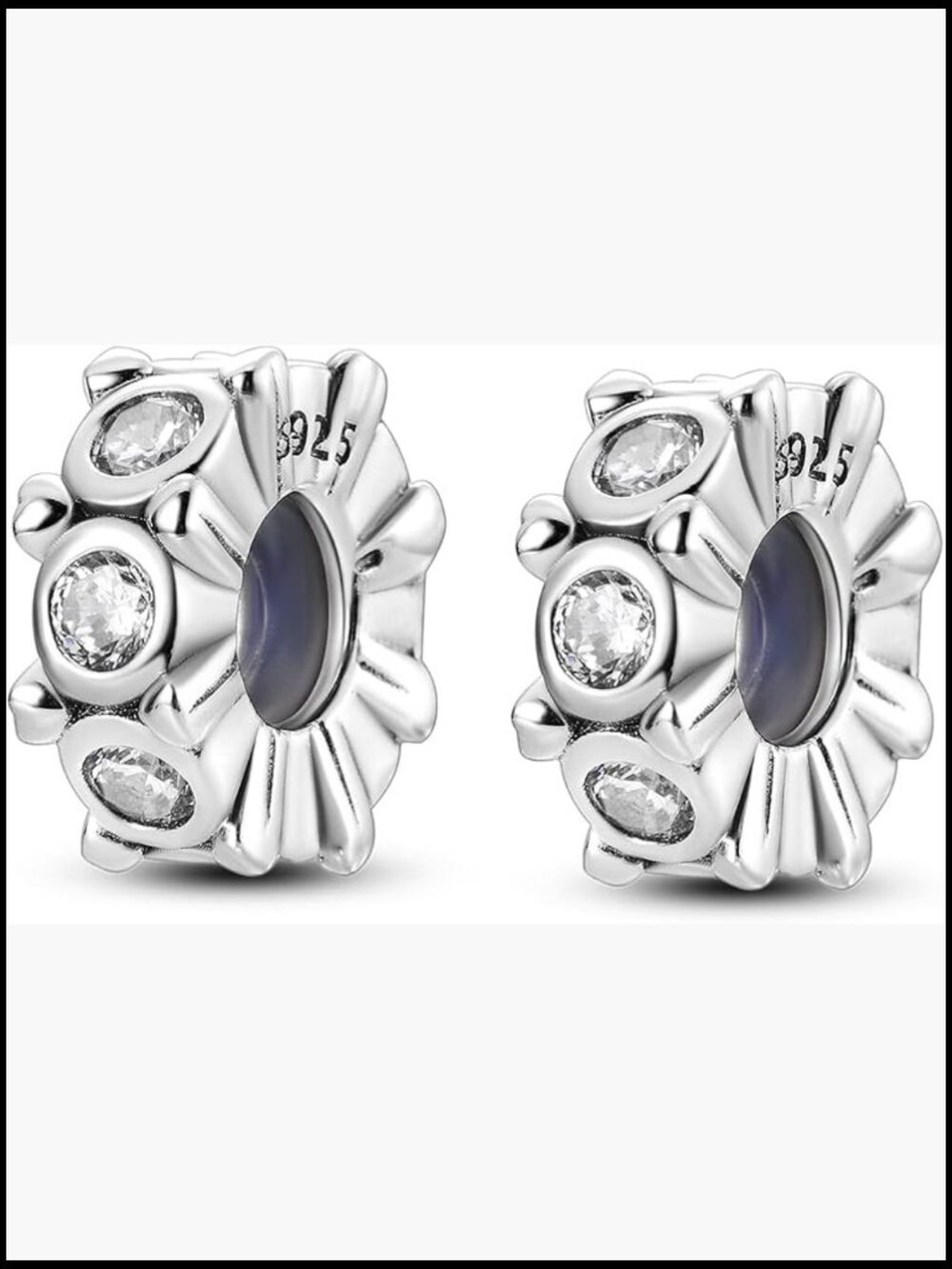 925 Sterling Silver Bead Charm Bracelet Stopper Spacer Rondelle Clip Charm